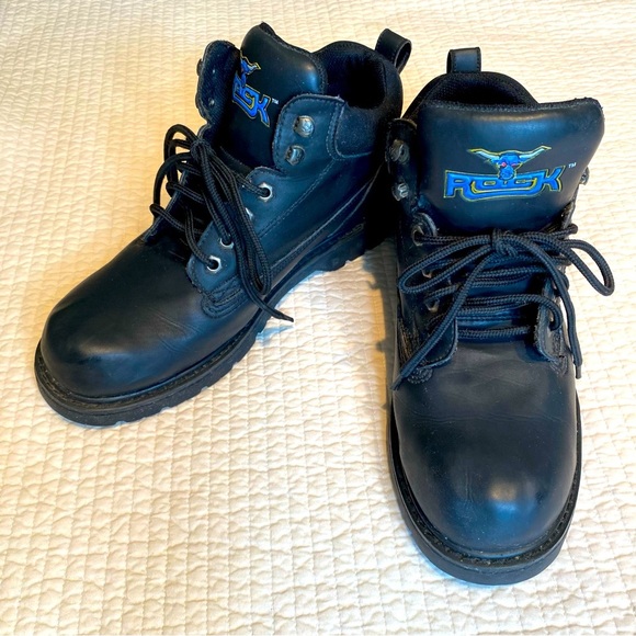 WWF The Rock Men’s Black Work Boots. Size 10 M - Picture 1 of 13